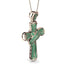 Unique Swirling Emerald Cross Pendant - Patrick No. 5