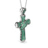 Unique Swirling Emerald Cross Pendant - Patrick No. 6