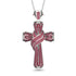 Unique Swirling Ruby Cross Pendant - Patrick No. 12