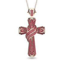 Unique Swirling Ruby Cross Pendant - Patrick No. 11 image 1