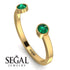Upside Down Diamond Open Emerald Ring - Melody No. 4