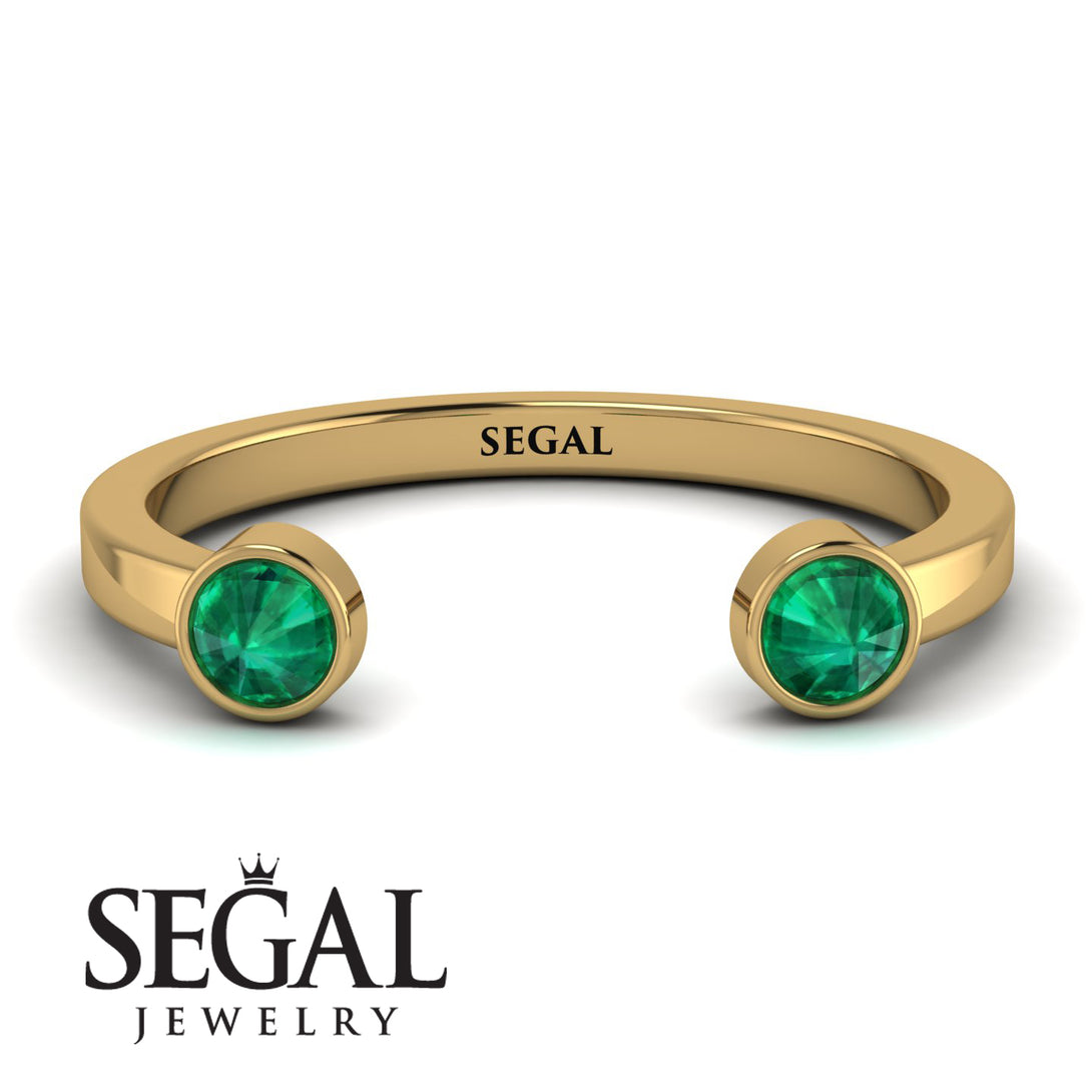 Upside Down Diamond Open Emerald Ring - Melody No. 4
