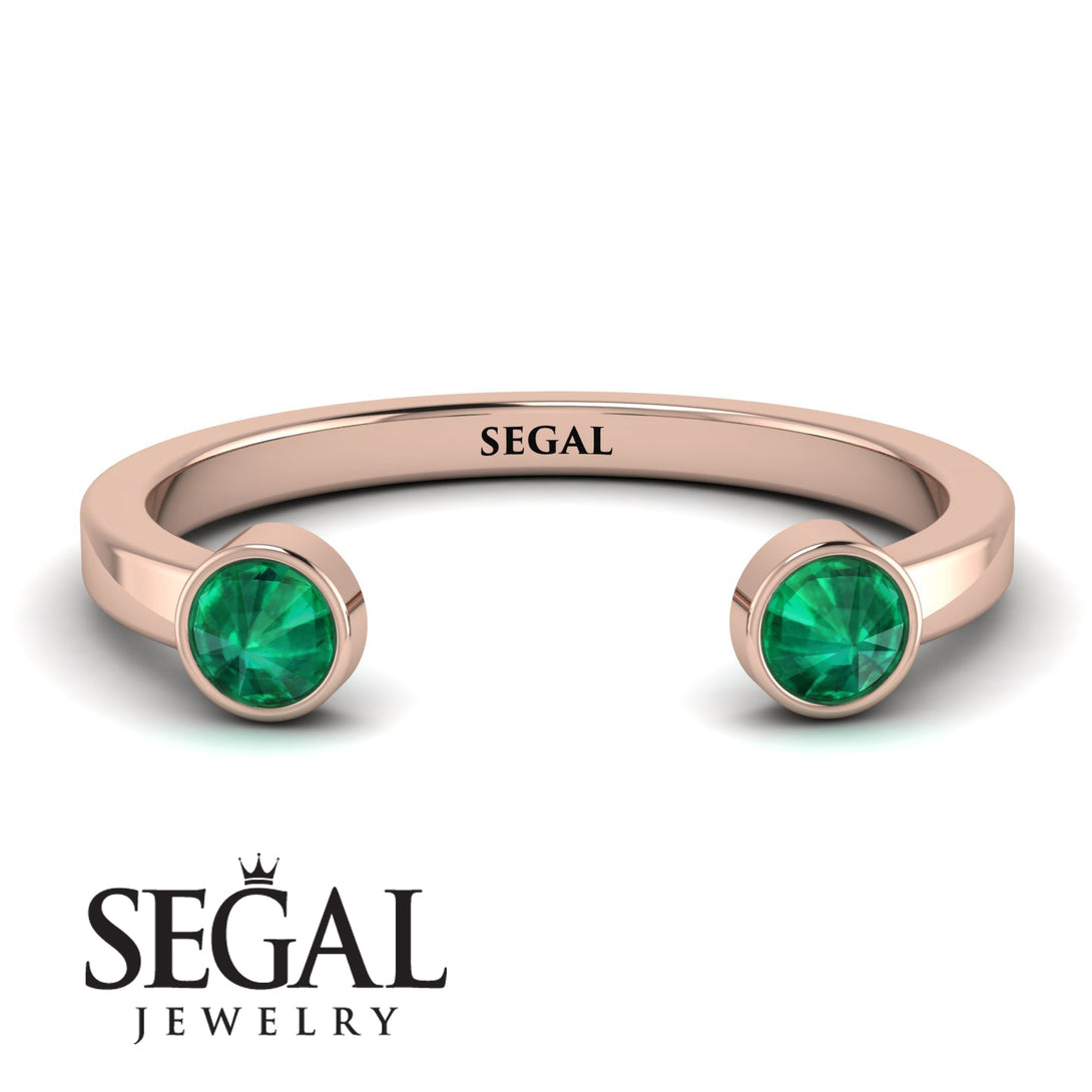 Upside Down Diamond Open Emerald Ring - Melody No. 5
