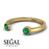 Upside Down Diamond Open Emerald Ring - Melody No. 4
