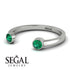 Upside Down Diamond Open Emerald Ring - Melody No. 6