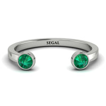 Upside Down Diamond Open Emerald Ring - Melody No. 6 image 1