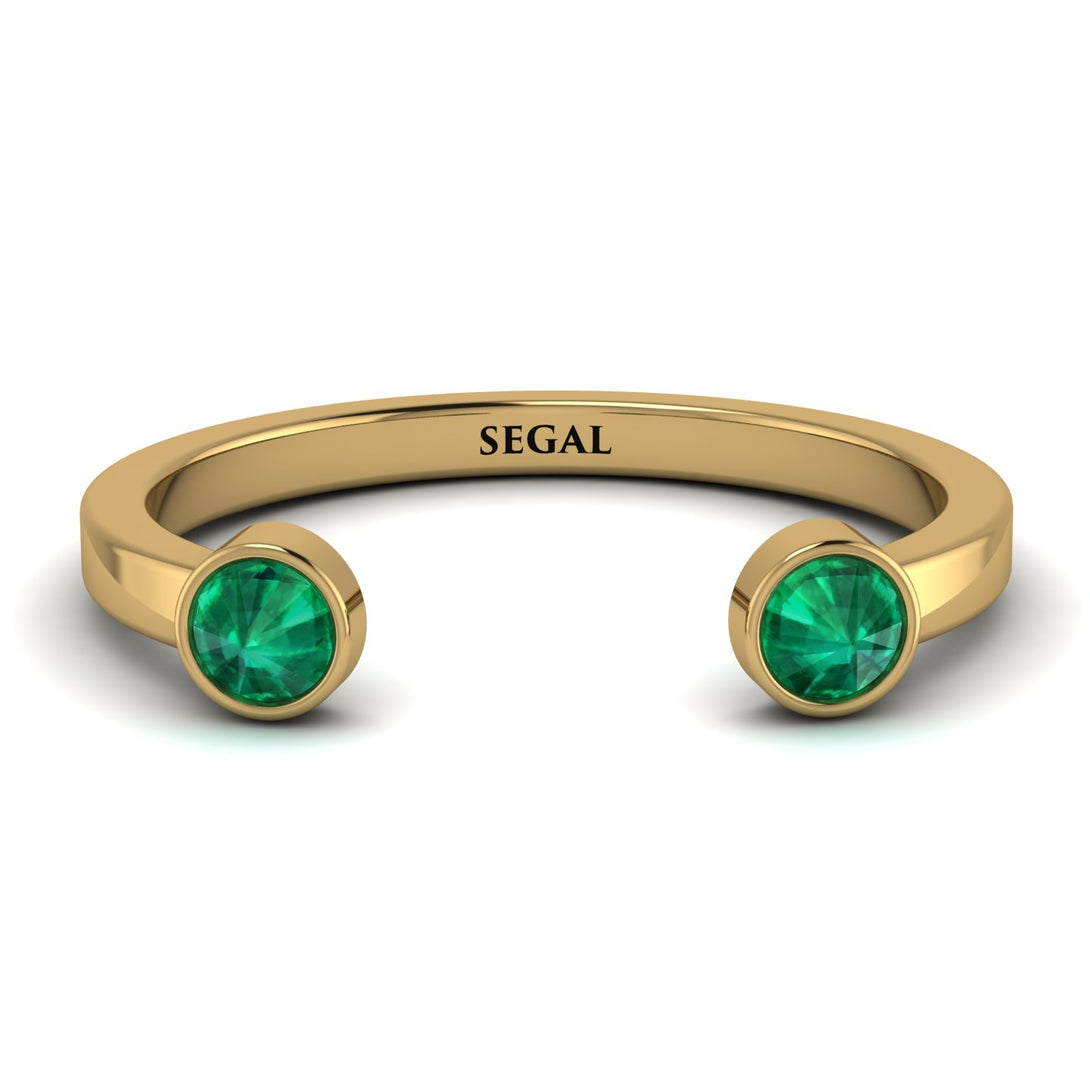 Upside Down Diamond Open Emerald Ring - Melody No. 4