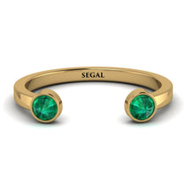 Upside Down Diamond Open Emerald Ring - Melody No. 4 image 1