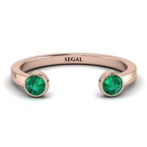 Upside Down Diamond Open Emerald Ring - Melody No. 5 image 1