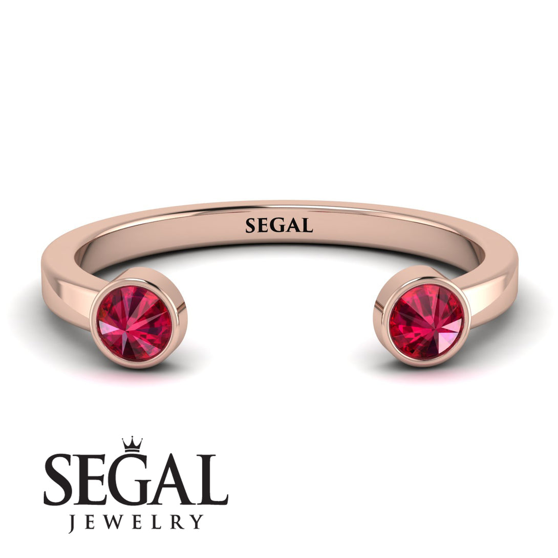 Upside Down Diamond Open Ruby Ring - Melody No. 11
