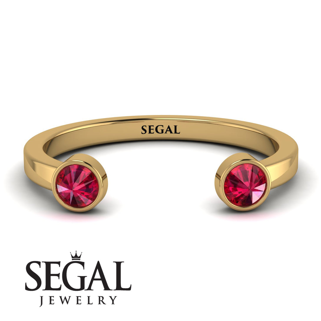Upside Down Diamond Open Ruby Ring - Melody No. 10
