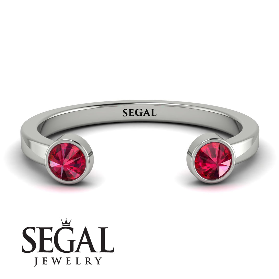 Upside Down Diamond Open Ruby Ring - Melody No. 12