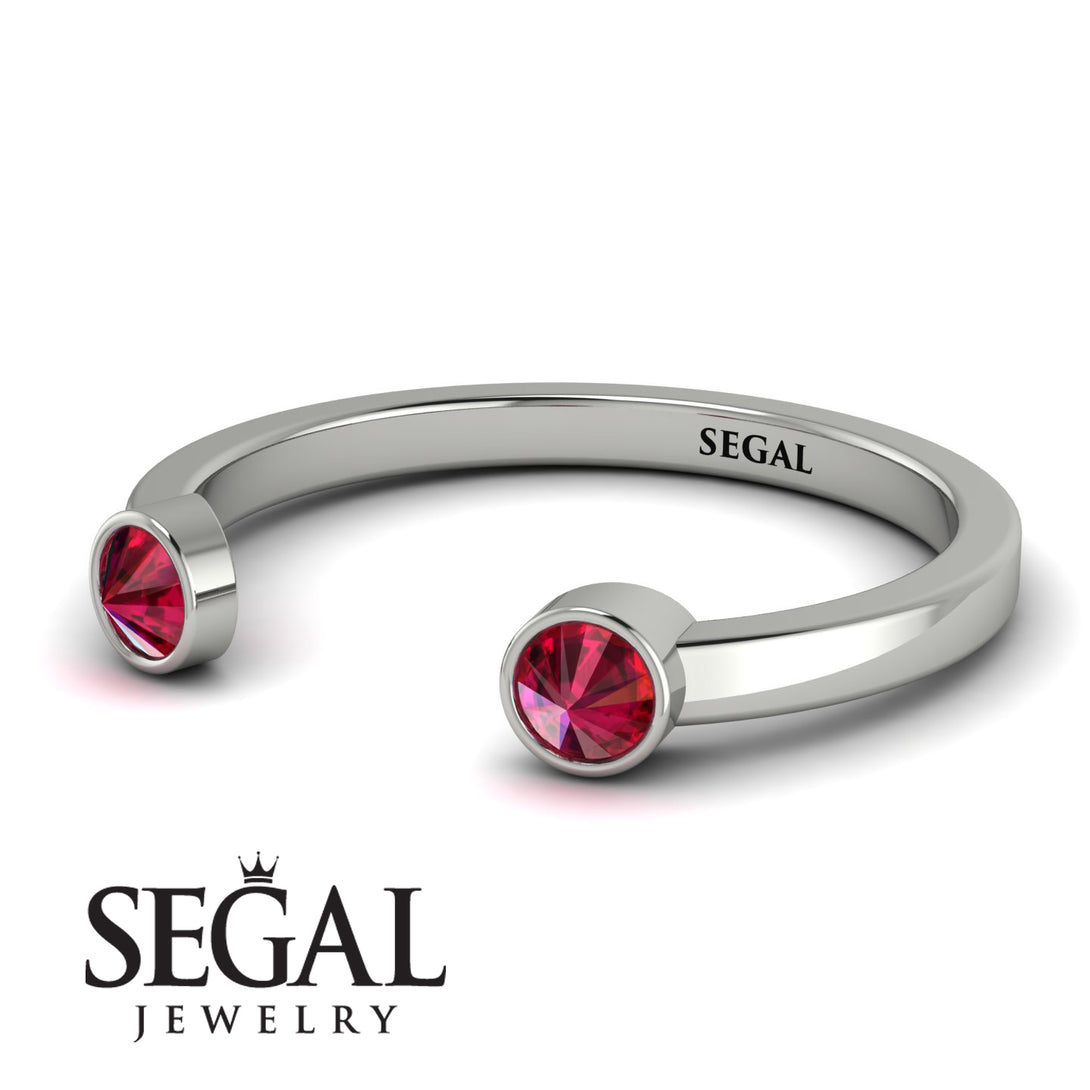 Upside Down Diamond Open Ruby Ring - Melody No. 12