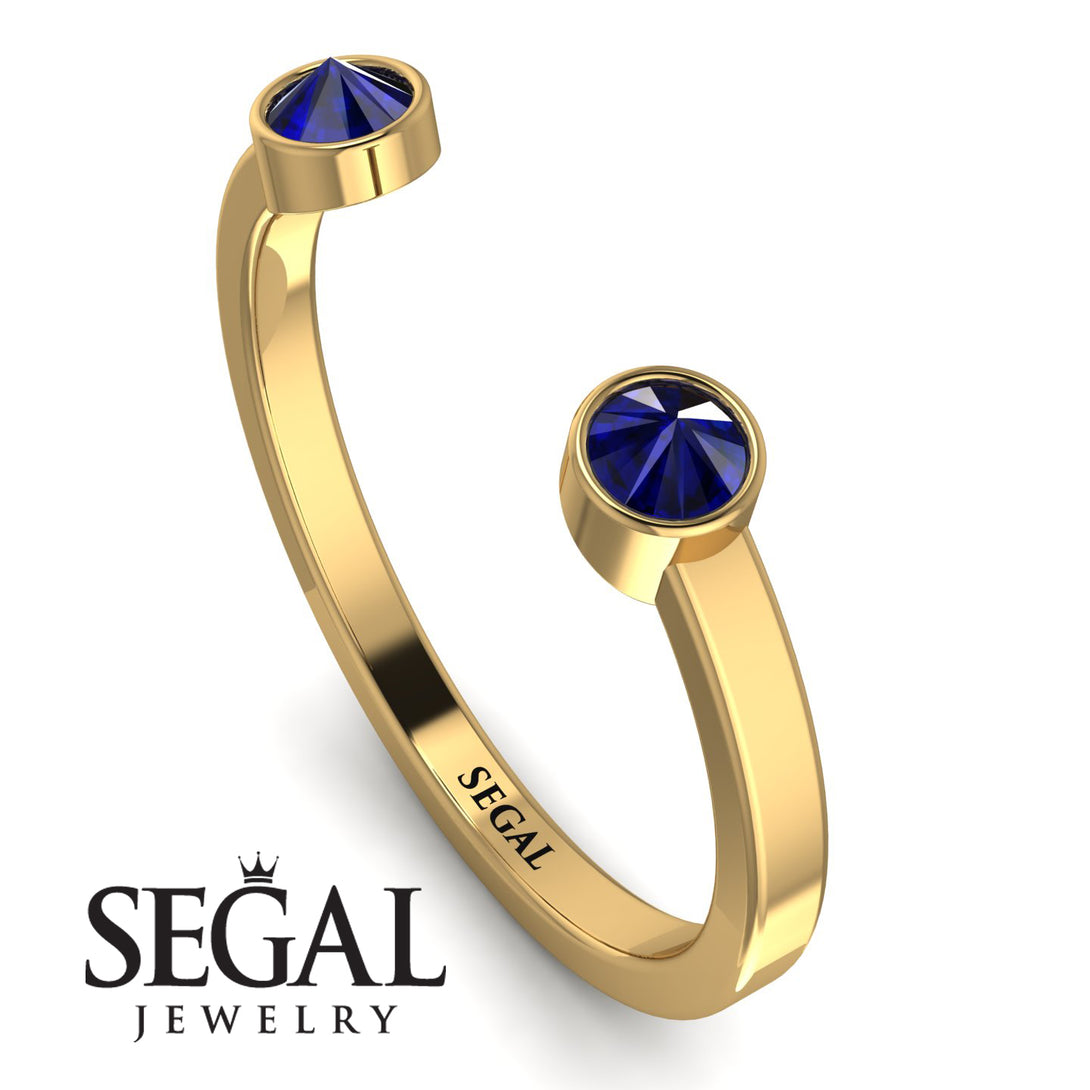 Upside Down Diamond Open Sapphire Ring - Melody No. 13