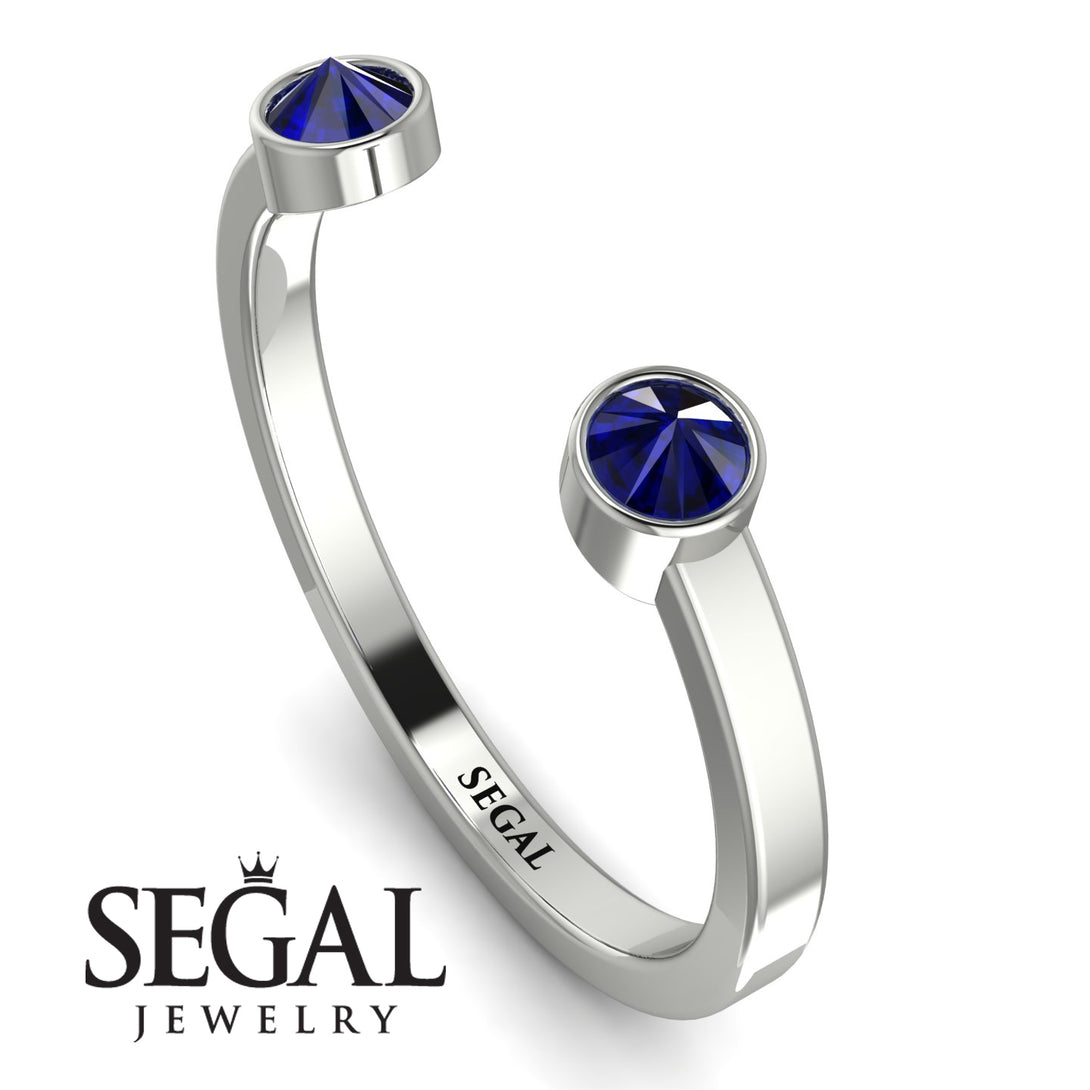 Upside Down Diamond Open Sapphire Ring - Melody No. 15