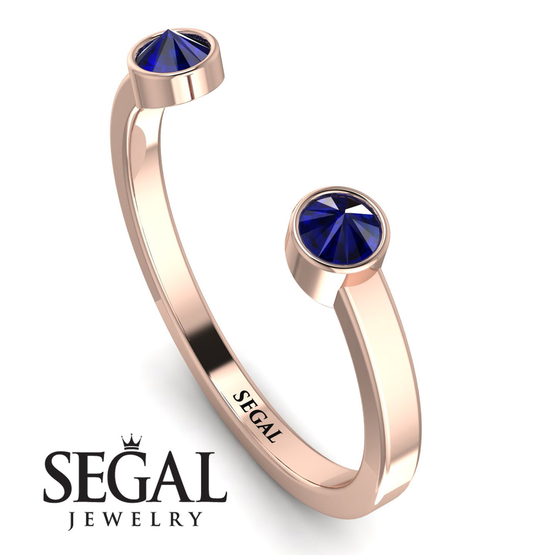 Upside Down Diamond Open Sapphire Ring - Melody No. 14