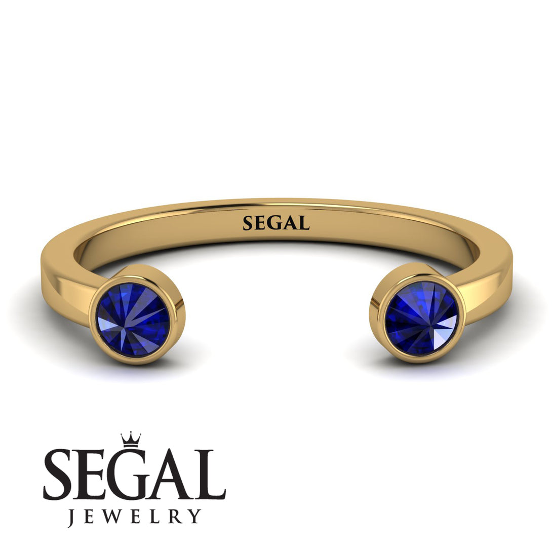 Upside Down Diamond Open Sapphire Ring - Melody No. 13