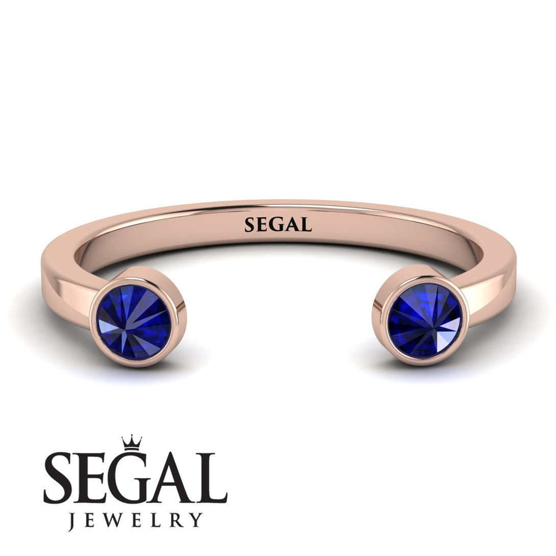 Upside Down Diamond Open Sapphire Ring - Melody No. 14
