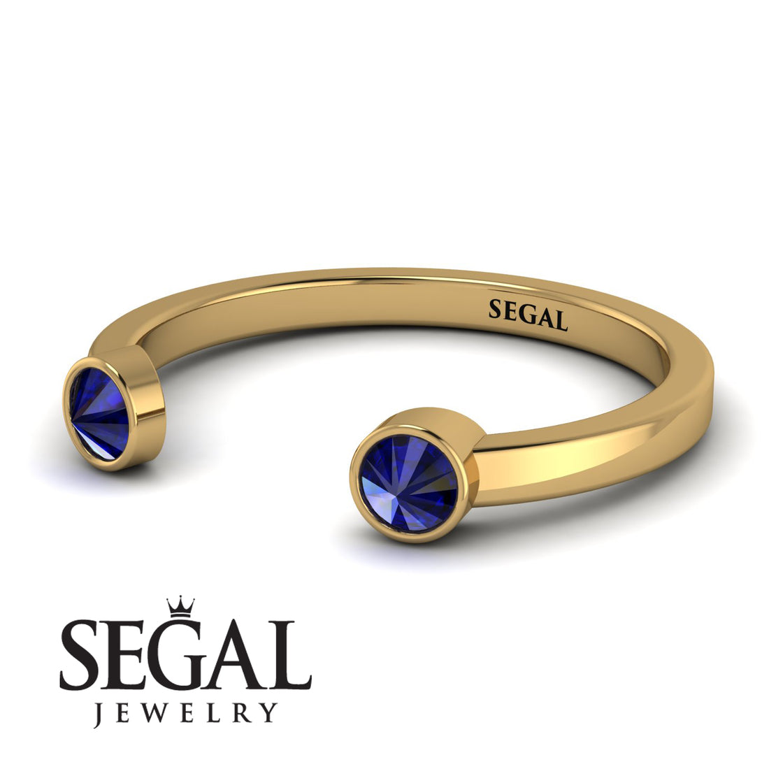 Upside Down Diamond Open Sapphire Ring - Melody No. 13