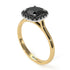 Two Tones Vintage Classic Halo Cushion Black Diamond Ring - Skylar No. 80
