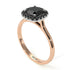 Two Tones Vintage Classic Halo Cushion Black Diamond Ring - Skylar No. 81