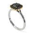 Two Tones Vintage Classic Halo Cushion Black Diamond Ring - Skylar No. 80
