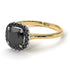 Two Tones Vintage Classic Halo Cushion Black Diamond Ring - Skylar No. 80