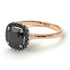 Two Tones Vintage Classic Halo Cushion Black Diamond Ring - Skylar No. 81