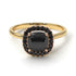 Two Tones Vintage Classic Halo Cushion Black Diamond Ring - Skylar No. 79