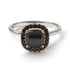Two Tones Vintage Classic Halo Cushion Black Diamond Ring - Skylar No. 81