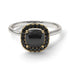 Two Tones Vintage Classic Halo Cushion Black Diamond Ring - Skylar No. 80