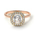 Two Tones Vintage Classic Halo Cushion Diamond Ring - Skylar No. 76