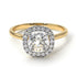Two Tones Vintage Classic Halo Cushion Diamond Ring - Skylar No. 77
