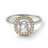 Two Tones Vintage Classic Halo Cushion Diamond Ring - Skylar No. 77