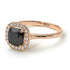 Vintage Classic Halo Cushion Black Diamond Ring - Skylar No. 8