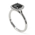 Vintage Classic Halo Cushion Black Diamond Ring - Skylar No. 9