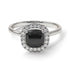 Vintage Classic Halo Cushion Black Diamond Ring - Skylar No. 9