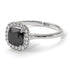 Vintage Classic Halo Cushion Black Diamond Ring - Skylar No. 9