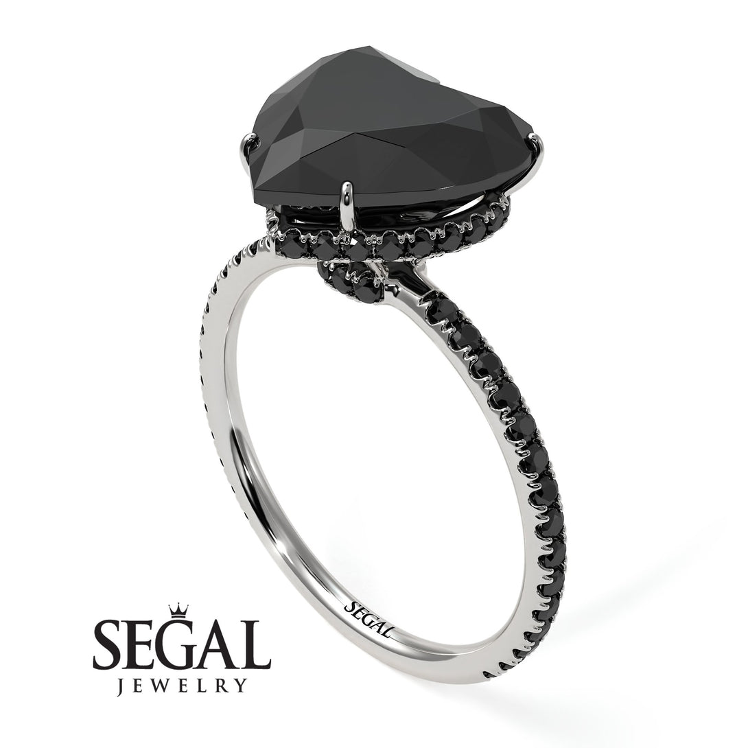 Heart Shape Black Diamond Ring - Noelle No. 39