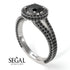 Milgrain Round Black Diamond Engagement Ring - Payton No. 39 image 14