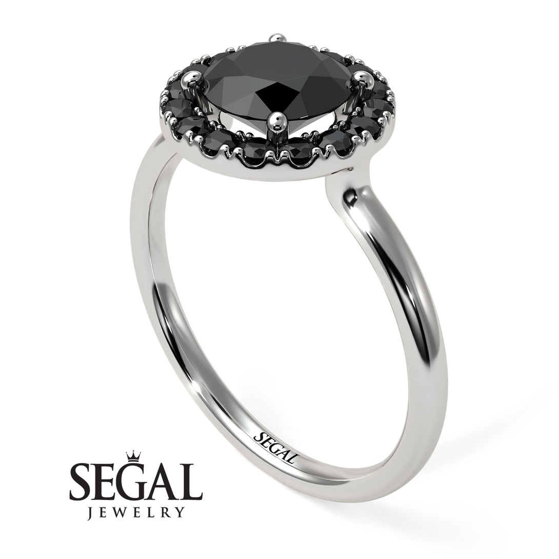 1ct Round Black Diamond Engagement Ring - Natalia No. 39