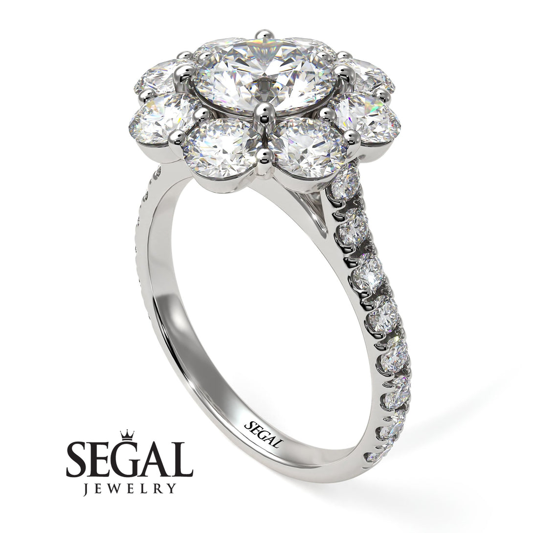 Glamorous Diamond Halo Engagement Ring - Amaya No. 3
