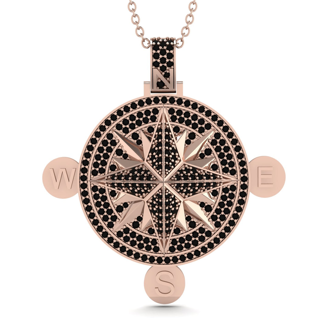 Wind Rose Black Diamond Pendant - Gregory No. 8