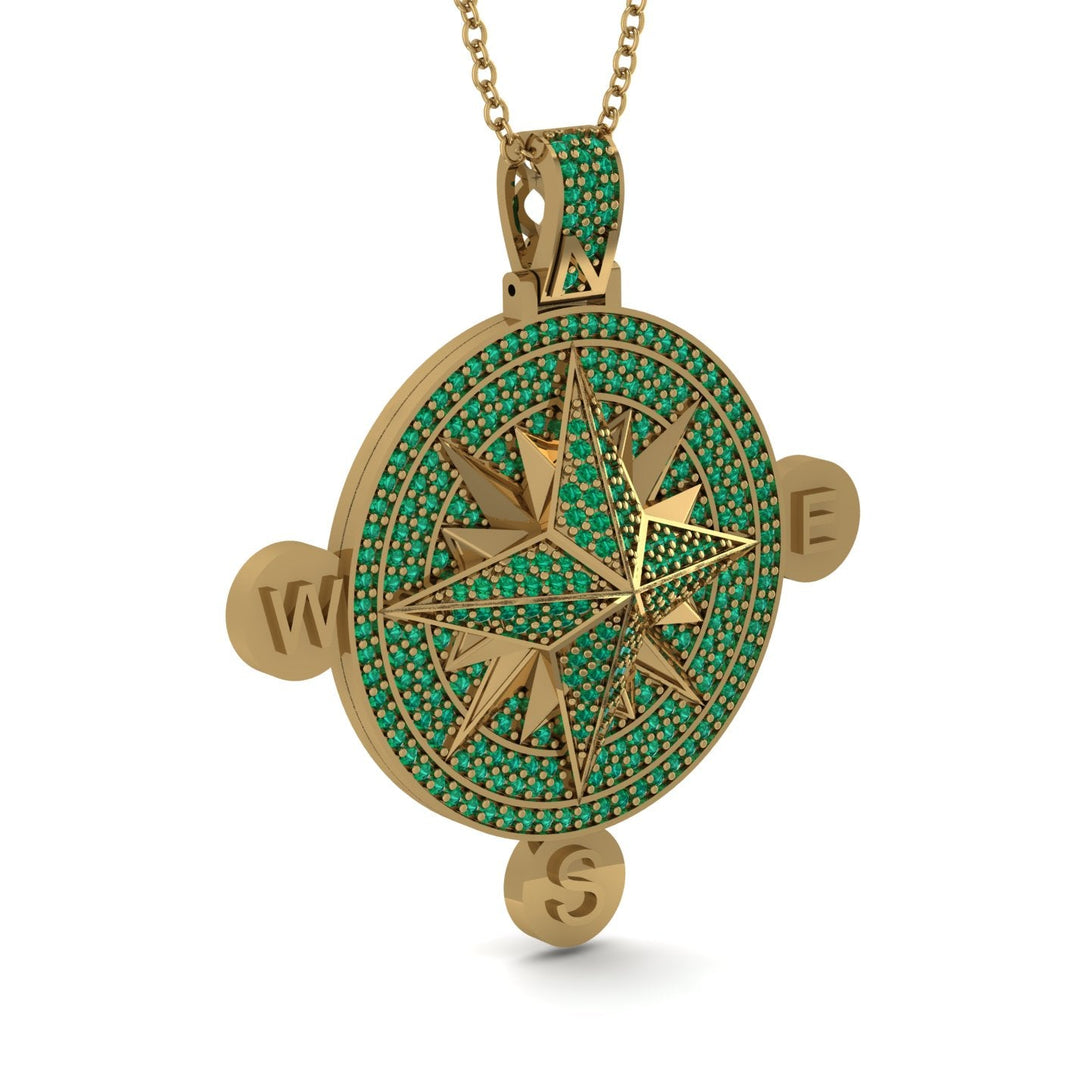 Wind Rose Emerald Pendant - Gregory No. 4