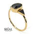 Geometrical Bezel Black Diamond Ring - Trinity No. 37