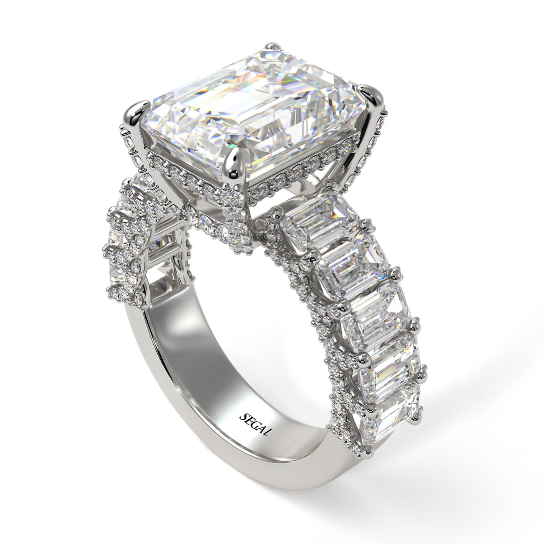 Luxury Emerald Cut Diamond Engagement Ring - Nadia No. 3