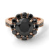 Black Diamond Round Halo Engagement Ring - Unity No. 38 image 3