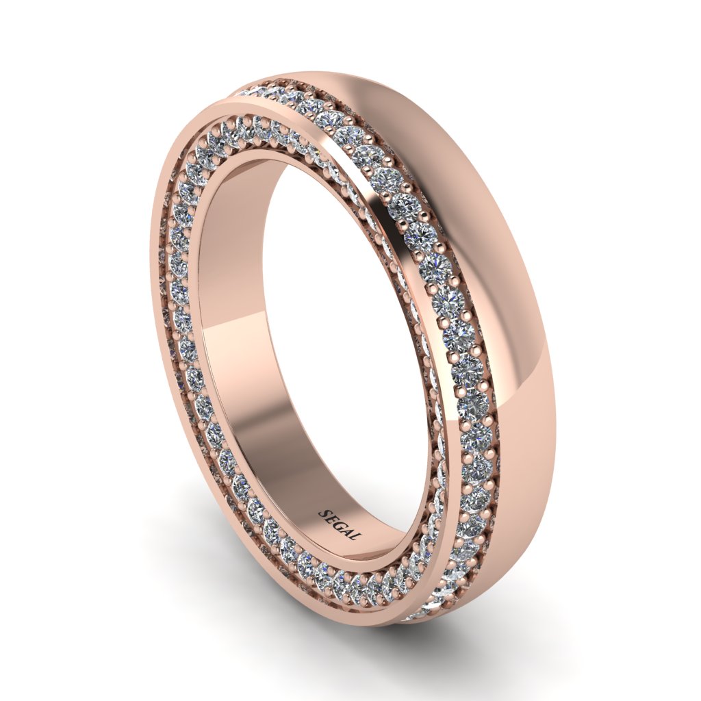 1.2Ct Diamond Double Halo Wedding Band - Lux No. 2