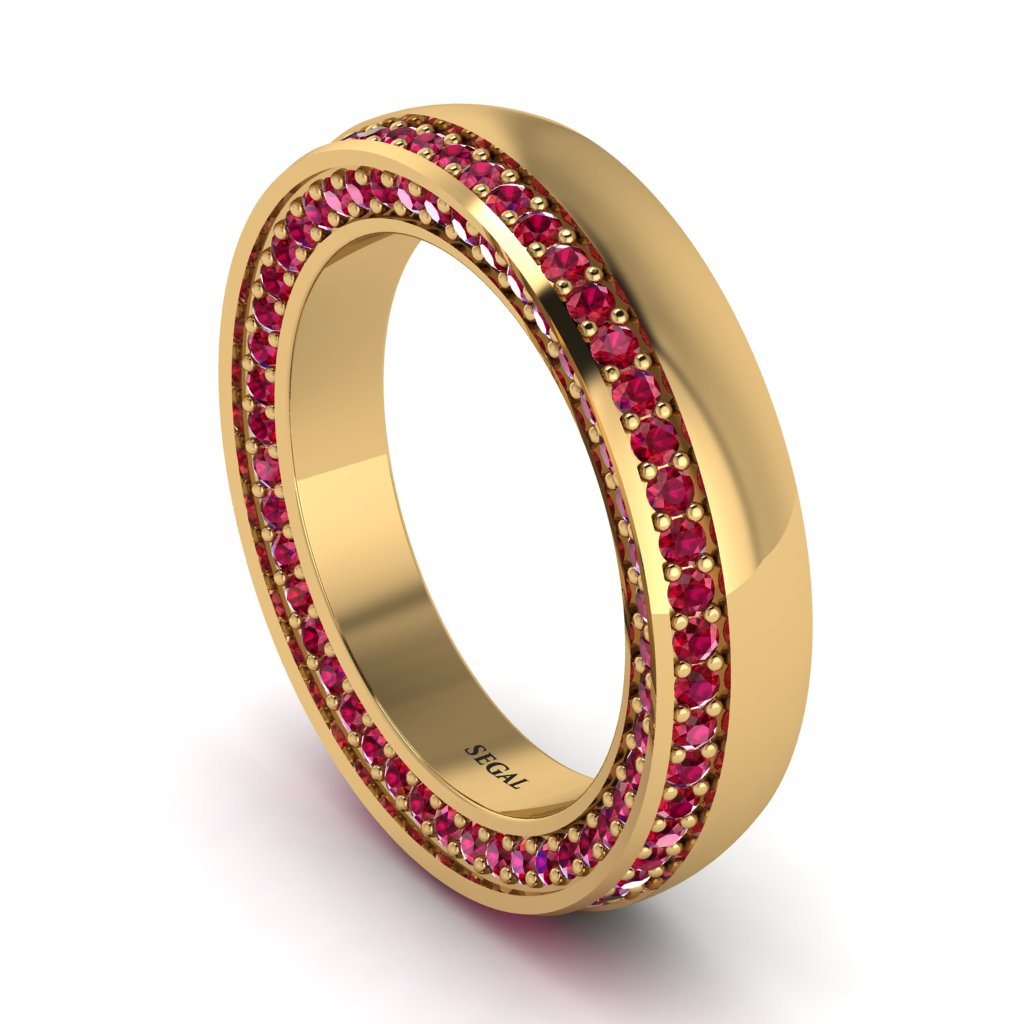 1.2Ct Ruby Double Halo Wedding Band - Lux No. 10