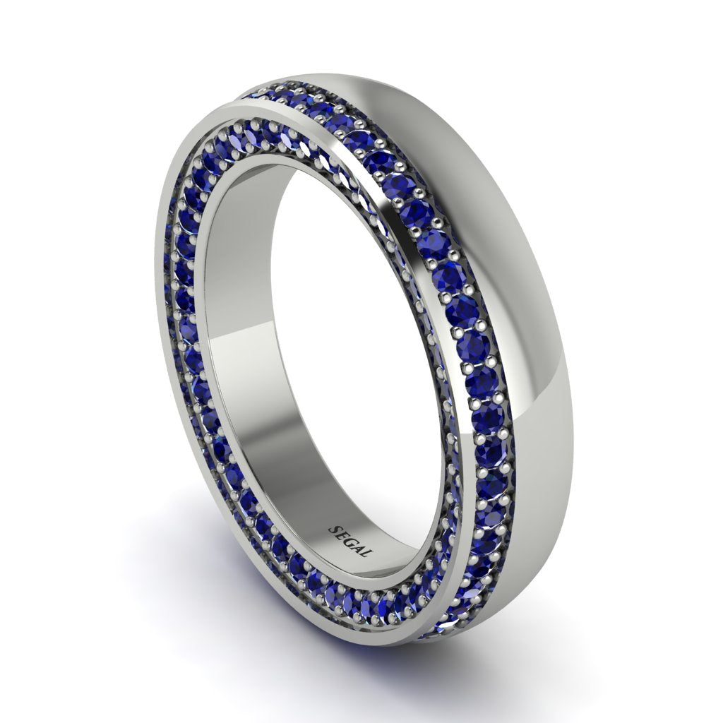 1.2Ct Sapphire Double Halo Wedding Band - Lux No. 15